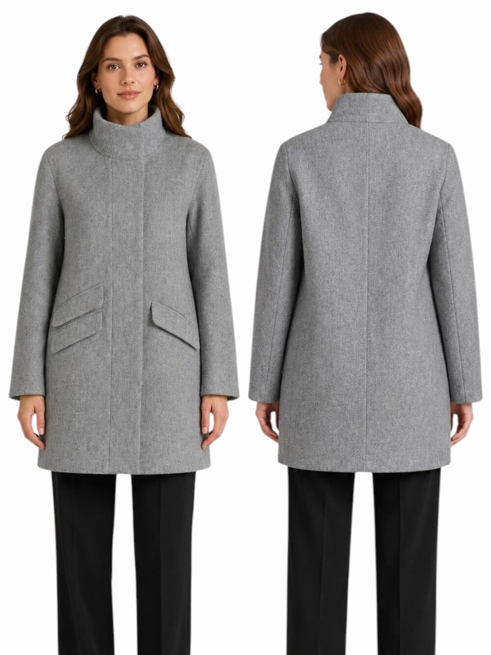 J. Crew Cocoon Coat in Italian Stadium Cloth Wool Blend Gray Size 2